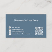 弁護士弁護士ブルーグレーQRコード 名刺 (裏面)