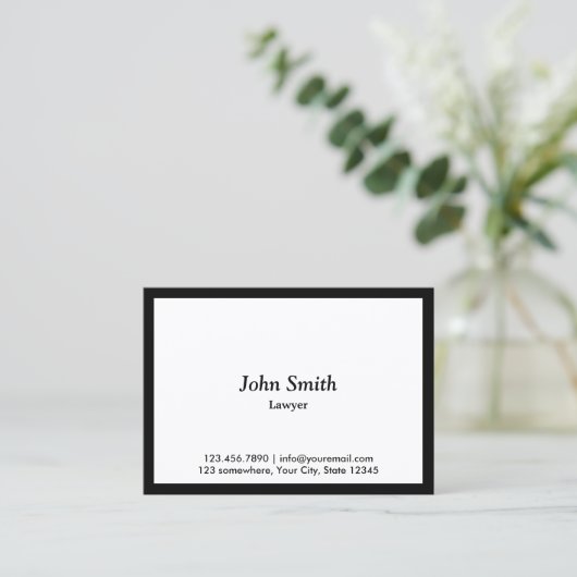 弁護士弁護士プレインブラック縁どプロフェッショナル 名刺 (スタンド正面)