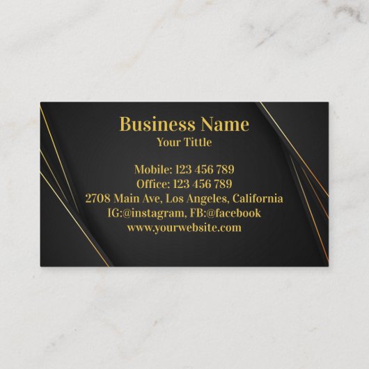 弁護士弁護士プロフェッショナルバックアンド金ゴールド 名刺 (裏面)