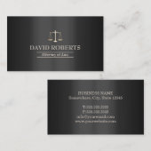 弁護士弁護士モダンエレガントダークメタル 名刺 (正面/裏面)
