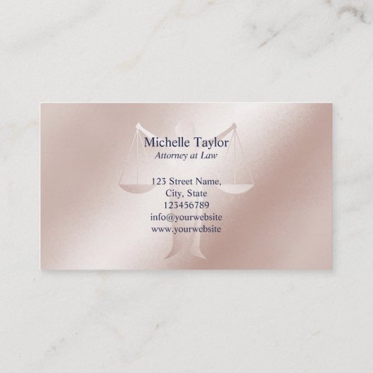 弁護士弁護士モダンネイビーブルーバラ金ゴールド 名刺 (裏面)