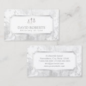 弁護士弁護士モダンホワイトマーブル 名刺 (正面/裏面)