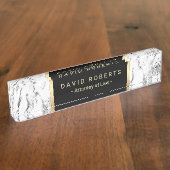 弁護士弁護士モダン大理石背景 デスクネームプレート (側面)