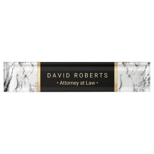 弁護士弁護士モダン大理石背景 デスクネームプレート (正面)