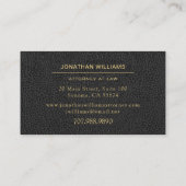 弁護士弁護士法レザーフェイク金ゴールドブラック 名刺 (裏面)