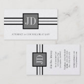 弁護士弁護士法事務所モノグラムプラチナ紙 名刺 (正面/裏面)