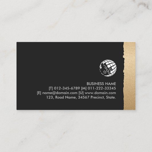 弁護士弁護士法律法はっきりした黒金ゴールド 名刺 (裏面)