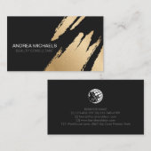 弁護士弁護士法律法はっきりした黒金ゴールド 名刺 (正面/裏面)