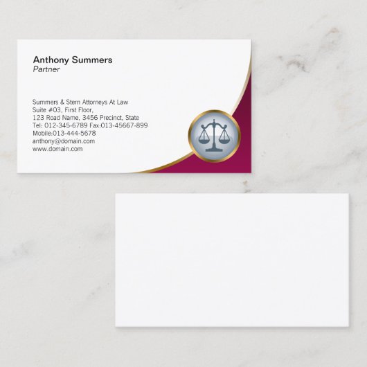 弁護士弁護士法 名刺 (正面/裏面)