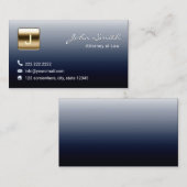 弁護士弁護士王室のブルー金ゴールドモノグラムスタンプ 名刺 (正面/裏面)