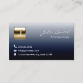 弁護士弁護士王室のブルー金ゴールドモノグラムスタンプ 名刺 (正面)