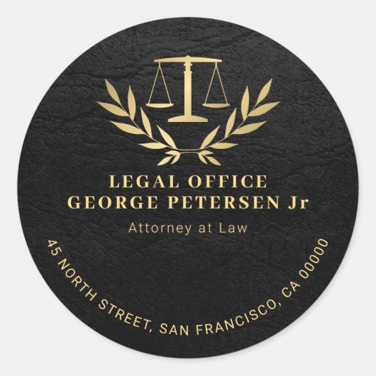 弁護士弁護士規模差出人住所 ラウンドシール (正面)