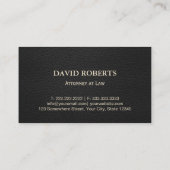 弁護士弁護士金ゴールドスエレガントケールブラックレザー 名刺 (裏面)