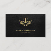 弁護士弁護士金ゴールドスケールクラシックエレガントブラック 名刺 (正面)