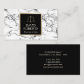 弁護士弁護士金ゴールドスケールモダンホワイトマーブル 名刺 (正面/裏面)