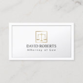 弁護士弁護士金ゴールドスケールJustice Classy White 名刺 (正面)