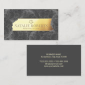 弁護士弁護士金ゴールドラベルエレガントグレーフローラ 名刺 (正面/裏面)