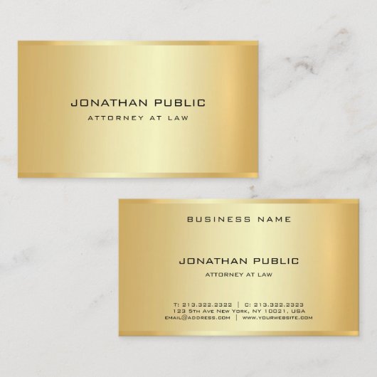 弁護士弁護士金ゴールドルックテンプレート法律事務所 名刺 (正面/裏面)