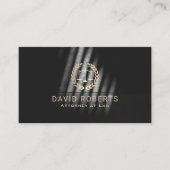 弁護士弁護士金ゴールド尺モダン度ロゴ 名刺 (正面)