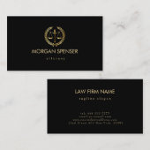 弁護士弁護士金ゴールド尺度 名刺 (正面/裏面)
