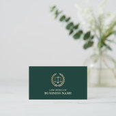 弁護士弁護士金ゴールド規模DarkGreen 名刺 (スタンド正面)