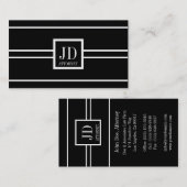 弁護士弁護士黒/白ペンダストライプのント 名刺 (正面/裏面)