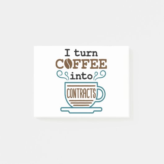弁護士弁護士Iがコーヒーを契約に変える ポストイット (正面)