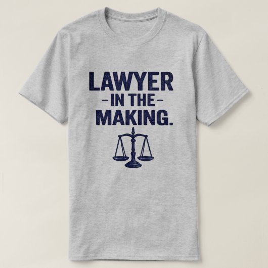 弁護士志望者向けの法的なタイポグラフィ Tシャツ (デザイン正面)