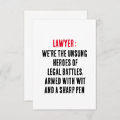 弁護士我々は合法的な戦いの英雄であり サンキューカード (正面/裏面)