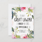 弁護士最高の向けの弁護士ギフト素晴らし引用文 サンキューカード (正面)