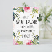弁護士最高の向けの弁護士ギフト素晴らし引用文 サンキューカード (スタンド正面)