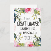 弁護士最高の向けの弁護士ギフト素晴らし引用文 サンキューカード (正面/裏面)