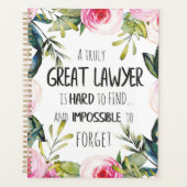 弁護士最高の向けの弁護士ギフト素晴らし引用文 プランナー手帳 (正面)