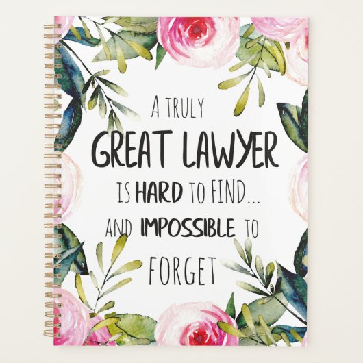 弁護士最高の向けの弁護士ギフト素晴らし引用文 プランナー手帳 (正面)