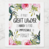 弁護士最高の向けの弁護士ギフト素晴らし引用文 ワインラベル (シングルラベル)