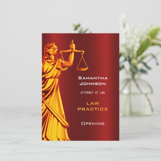 弁護士業のエレガントな開始発表 案内状 (スタンド正面)