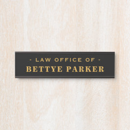 弁護士業 |法律事務所ブラック金ゴールド サインプレート