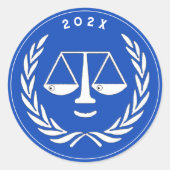 弁護士法学校卒業ブルー ラウンドシール (正面)