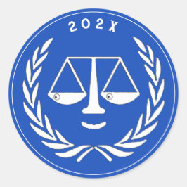 弁護士法学校卒業ブルー ラウンドシール