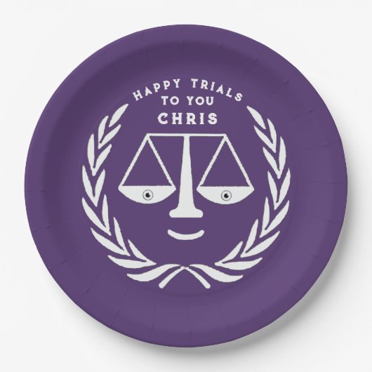 弁護士法学校卒業党紙プレート ペーパープレート (正面)