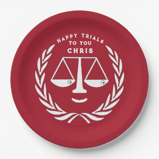 弁護士法学校卒業党紙プレート ペーパープレート (正面)