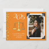 弁護士法学校金ゴールド卒業オレンジ 招待状 (正面)