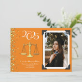 弁護士法学校金ゴールド卒業オレンジ 招待状 (スタンド正面)