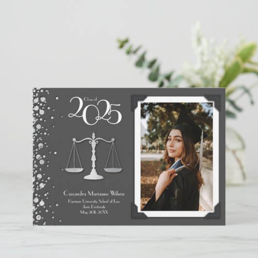 弁護士法学院シルバー卒業グレー 招待状 (スタンド正面)