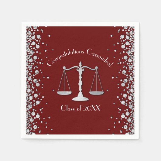 弁護士法学院マルーン銀卒業党 スタンダードカクテルナプキン (正面)