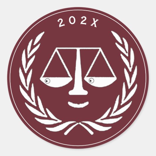 弁護士法学院卒業生マルーン ラウンドシール (正面)