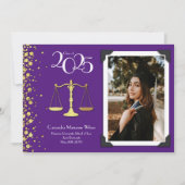 弁護士法学院金ゴールド卒業パープル 招待状 (正面)