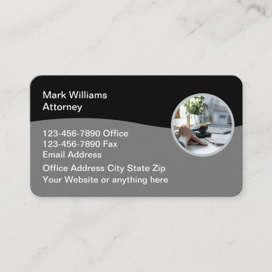 弁護士法律事務所の編集可能名刺 名刺 (正面)