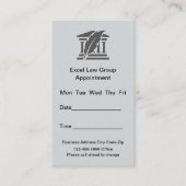 弁護士法律事務所アポイントメント名刺 予約カード (正面)