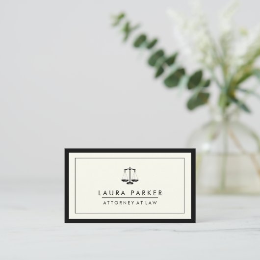 弁護士法律弁護士黒スケールプロフェッショナル 名刺 (スタンド正面)